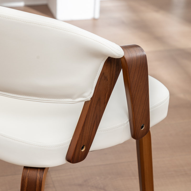 Chaise rembourrée en similicuir Providence, Blanc