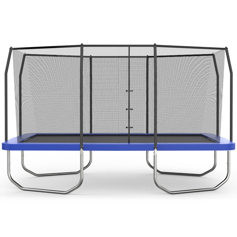 Skywalker Trampolines 15ft x 9ft Rectangle Trampoline with Enclosure – Blue