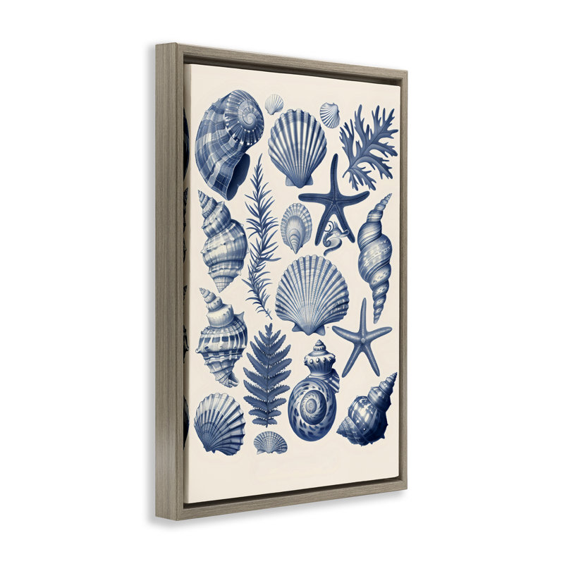 Conch & Creature Collection Floating Frame, design by LSR Design Studio, 31" H x 21" W, Montalcino Elm Floater Frame