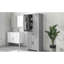Armoire de salle de bain avec tablette réglable grise - charnières en acier inoxydable, 1 grand tiroir spacieux, 4 portes, construction-2012853160