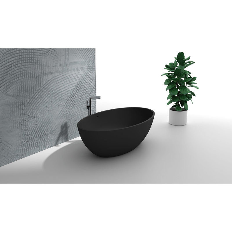 Betsabe 69.25'' x 40.5'' Freestanding Soaking Solid Surface Bathtub