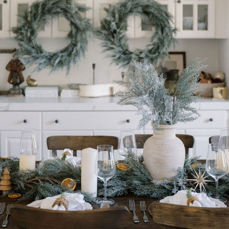 9' Flocked Cedar Garland