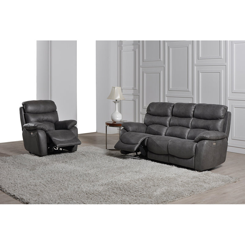Pickell 204cm Wide Standard Recliner, Grey