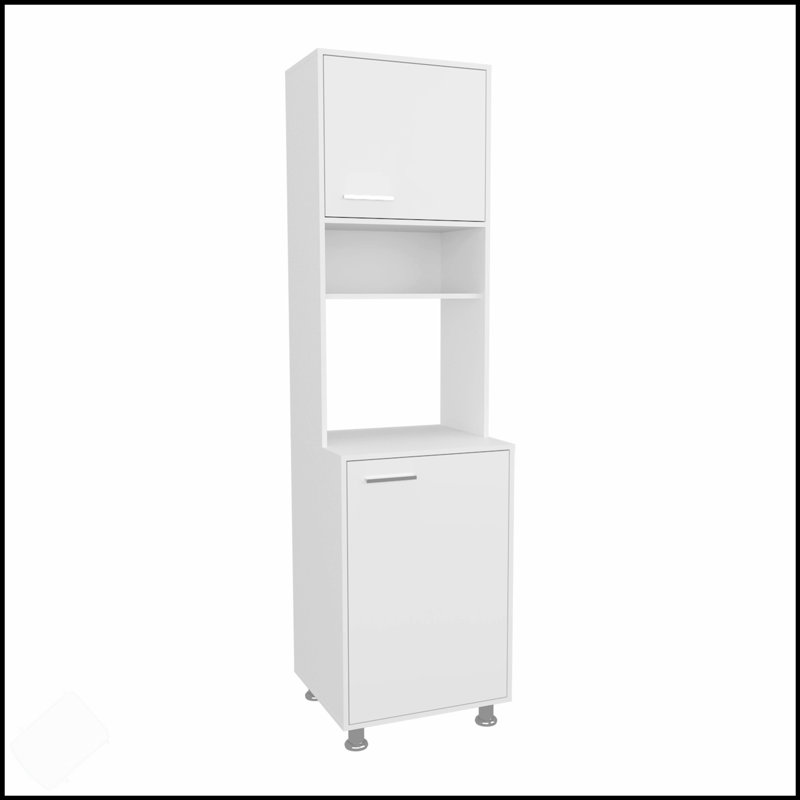 Garde-manger blanc avec tablettes ouvertes et 2 portes pour des solutions de rangement élégantes et fonctionnelles