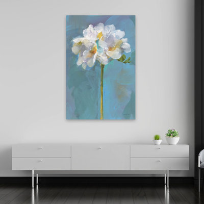 Art floral turquoise et bleu