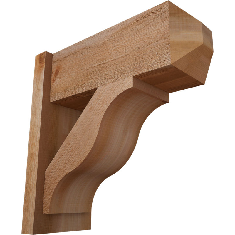 Persienne en bois rustique Funston Craftsman, P 20 po x H 20 po, Cèdre rouge de l'Ouest de 8 po (sciage brut)