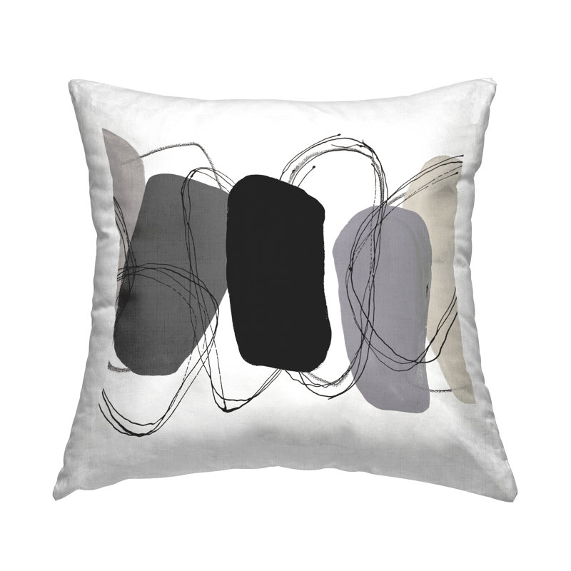 Contemporary Pebble Shapes Printed Throw Pillow Design By Ruth Fromstein