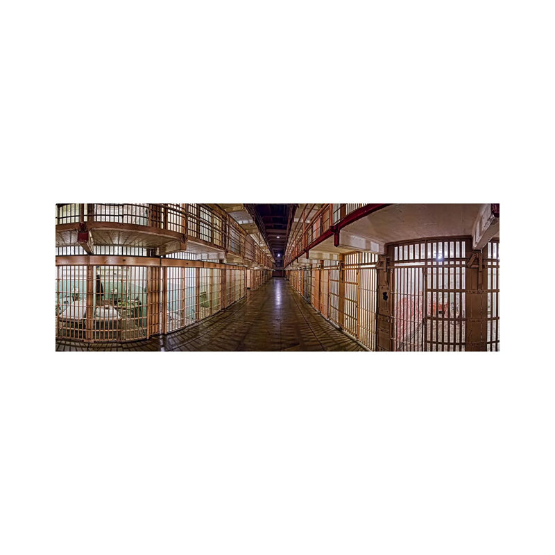 Corridor Of A Prison, Alcatraz Island, San Francisco, California, USA - Wrapped Canvas Panoramic Print