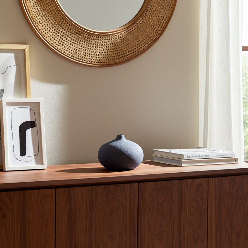 Vase moderne en grès et en céramique avec une silhouette décontractée et un design texturé pour un attrait décoratif élégant