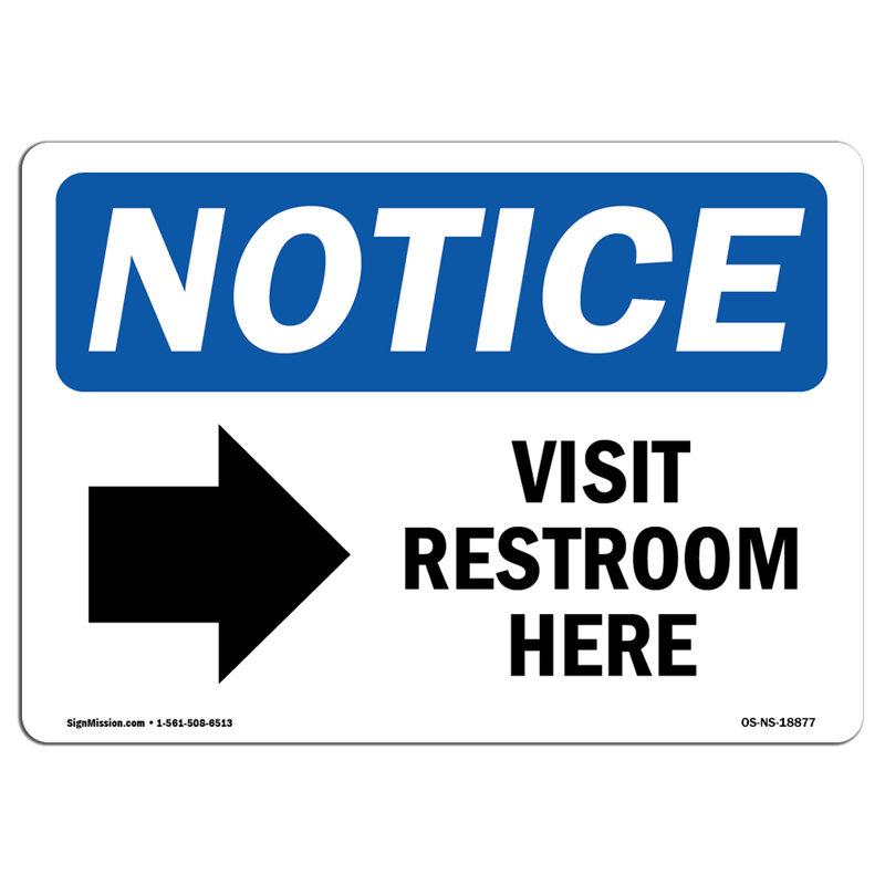 Signe «Visitez les toilettes ici»