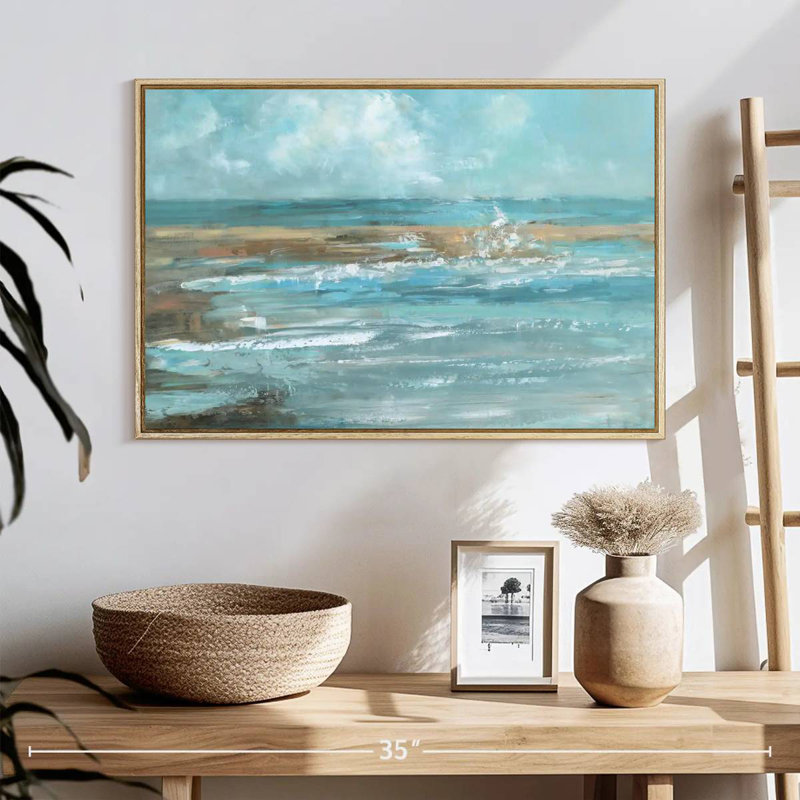 Breaking Waves IV, Cadre flottant blanc, 37 po x 25 po