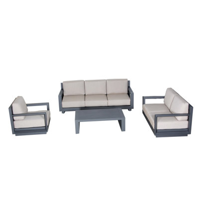 Abyssinia 6 - Person Patio Conversation Set with Cushions
