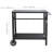 Outdoor Grill Dining Cart With Double-Shelf, BBQ Movable Food Prep Table, Multifunctional Iron Table Top, Portable Modular Carts For Pizza Oven, Worktable With 2 Wheels, Carry Handle, Black