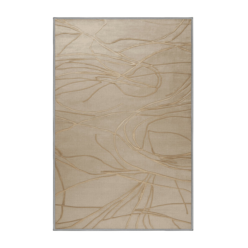 Machine Washable Abstract Gray Area Rug, Rectangle 5' x 8'