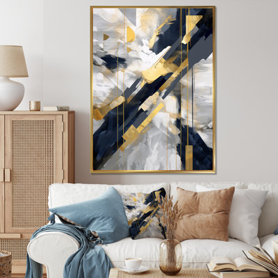 Abstrait or et combat noir I - Formes abstraites, impressions sur toile