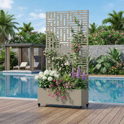 Abraham Metal Planter Box with Trellis