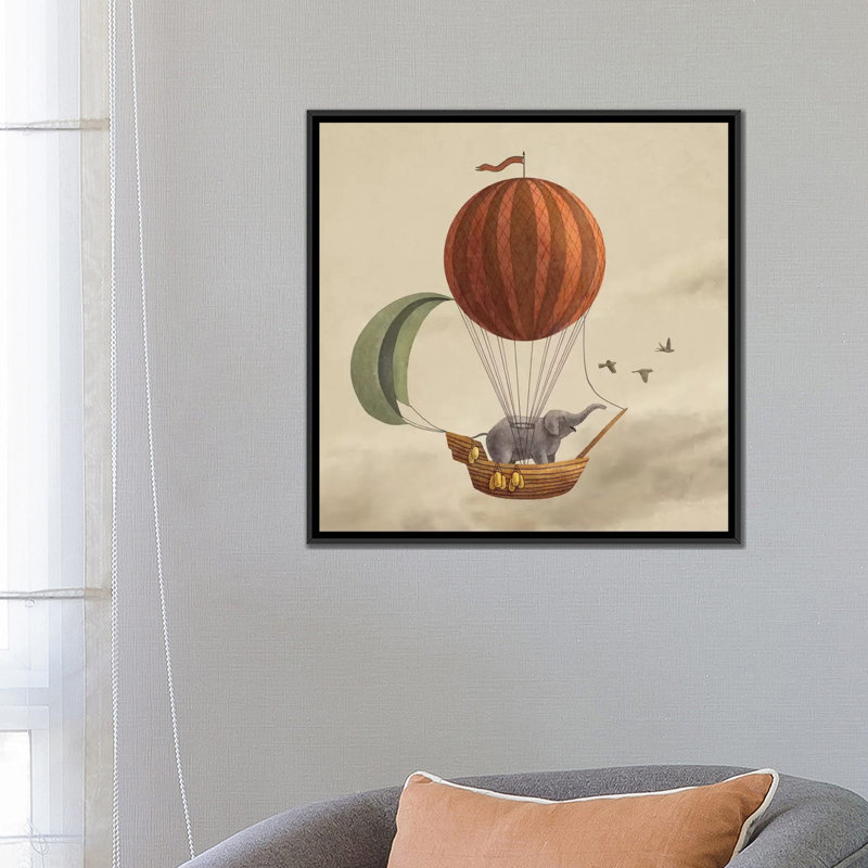« adventure await », art sur toile, H 26 po x l 26 po x P 1,5 po, Toile avec cadre noir, Pas de tapis