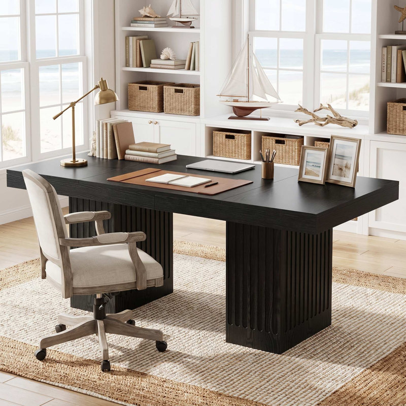 Modern Rectangular Dinner Table with Pedestal Base