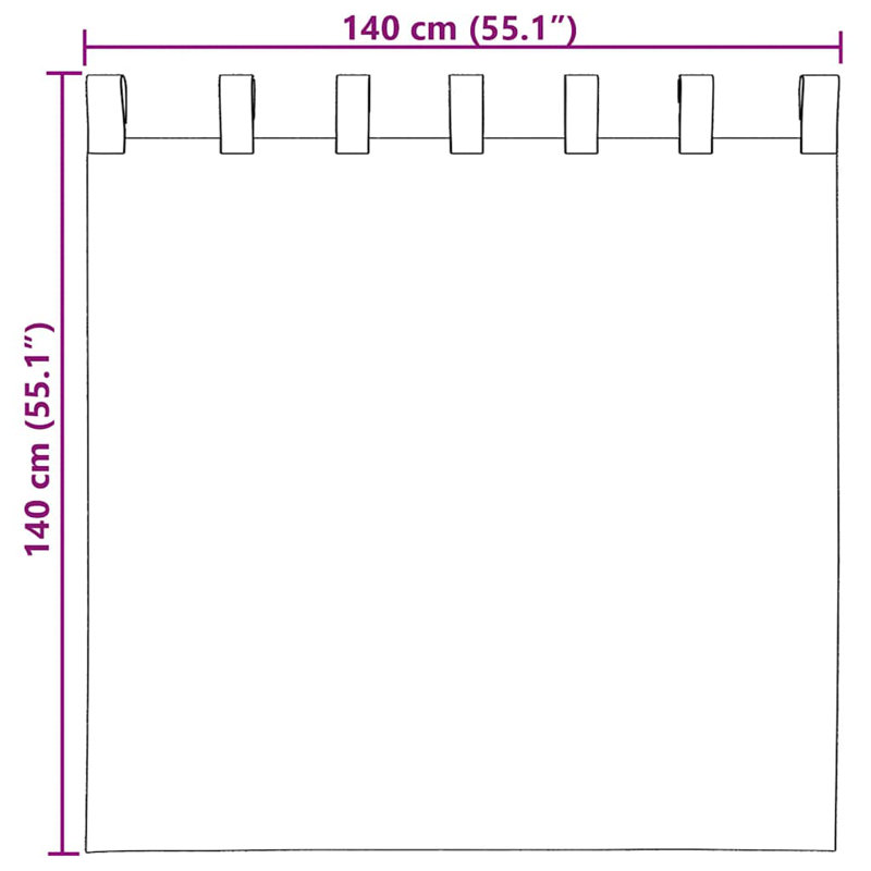 Semi Sheer Curtain Pair, Terracotta, 140cm Width x 140cm Drop