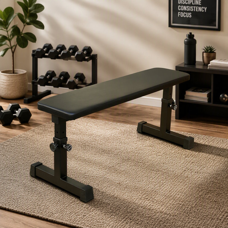 THE Flat Weight Bench For Strength Training W/ 5-Level Adjustable Height