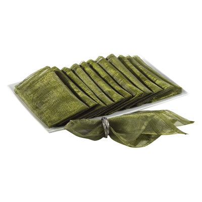 Elegant Sheer Organza Cloth Napkins 20" W X 20"l, Set Of 12