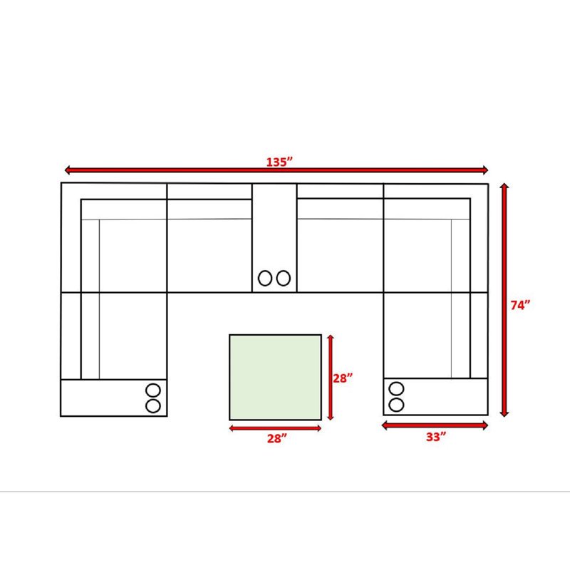 Ensemble de conversation modulaire 12 pièces avec coussins Sunbrella Interlaken