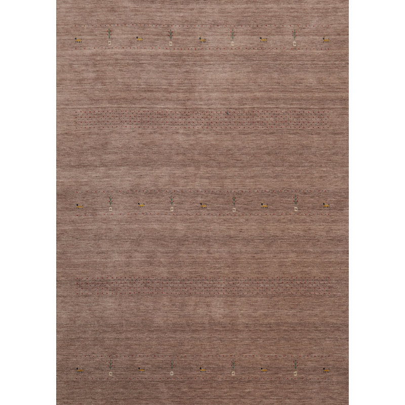 Tapis brun indien tribal 8 x 10