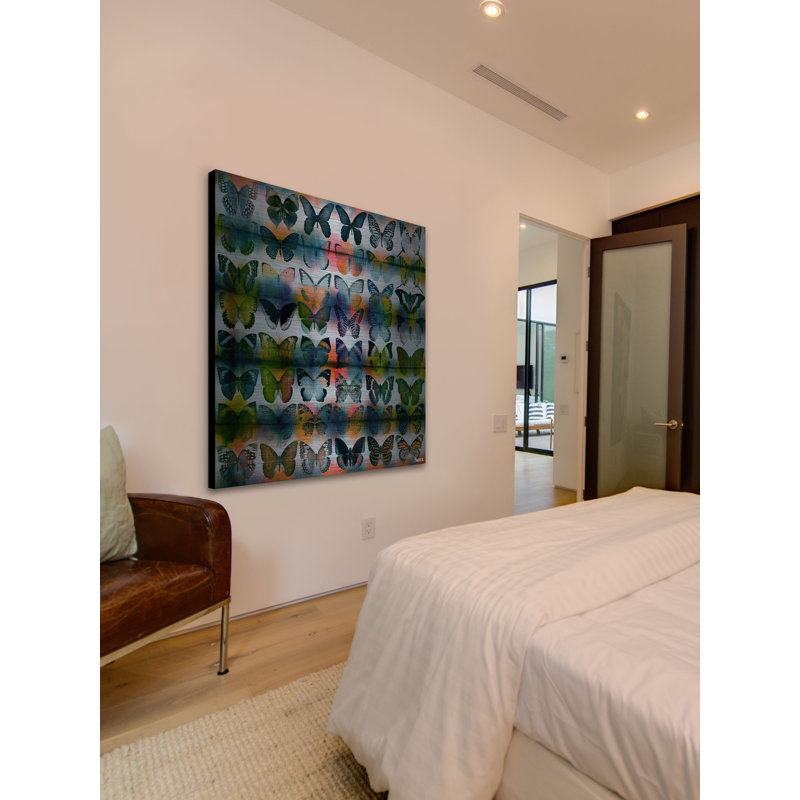 Reproduction d’art sur métal « papillons squared » par parvez taj, H 24 po x l 24 po x P 1,5 po