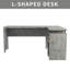 Bureau d'écriture simple en L avec rangement