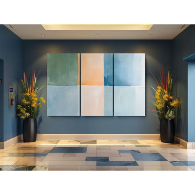 Reproduction de peinture Triptych Wall Art, minimaliste, palette neutre pastel