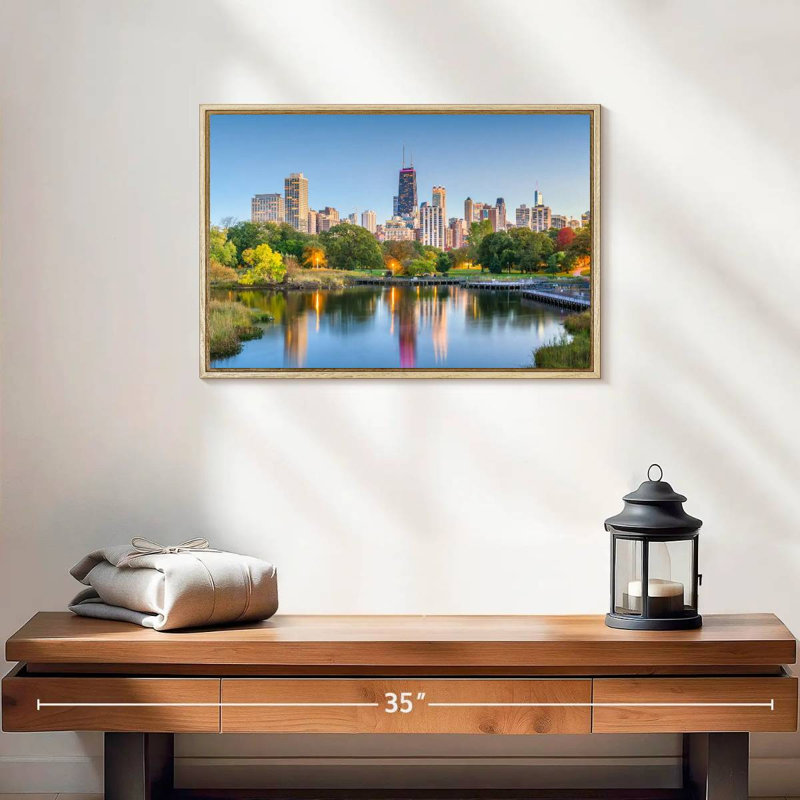 Lincoln Park, 19 po x 13 po, Cadre flottant en bois naturel