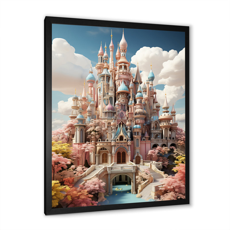 «Fayia Castles Whimsical Wonder Pastel V», reproduction, Cadre photo noir, H 20 po x l 12 po x P 1 po