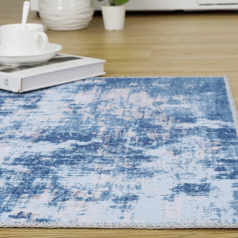 Tapis de chambre à coucher à poils courts et lavable, Rectangle 8 pi x 10 pi