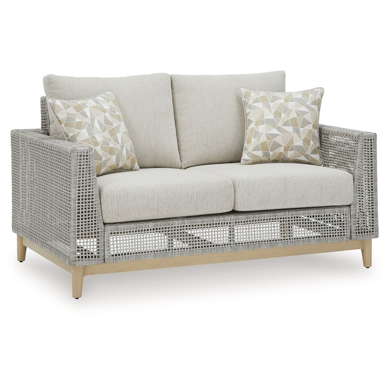 Causeuse d'extérieur avec coussin Breshae