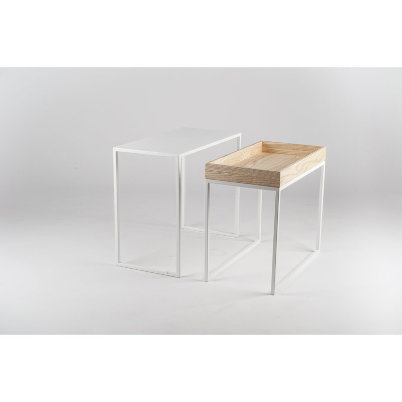 Table basse Jannet, Blanc/brun