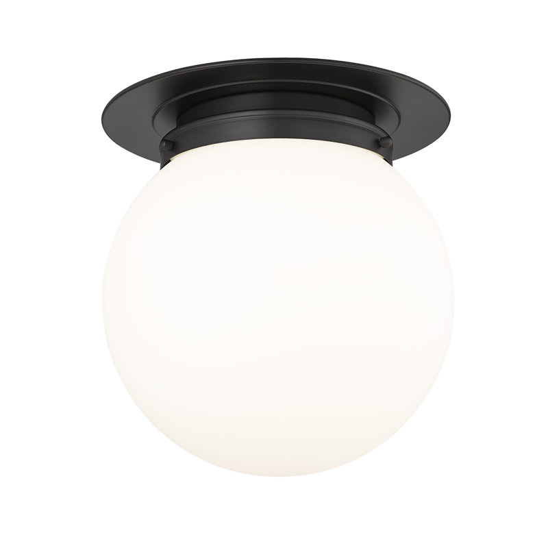 Plafonnier encastré en verre Torres, Laiton héritage, H 14 po x l 13 po x P 13 po