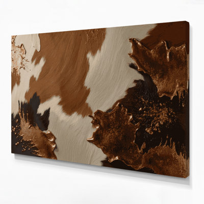 Southwestern Patterns Cowhide Pattern 206 Brown Canvas Wall Art