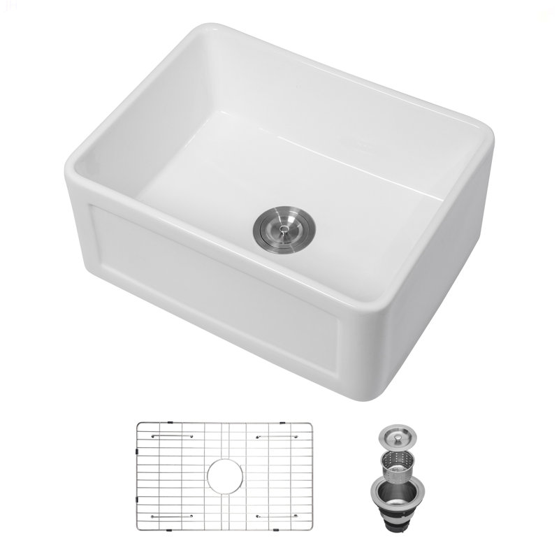 Évier de cuisine petite ferme - 24 po d'évier de cuisine blanc