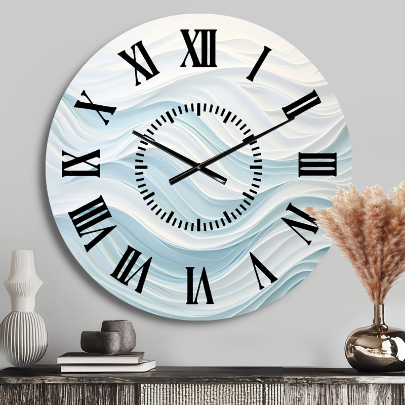 Horloge murale bleue et blanche, Médium
