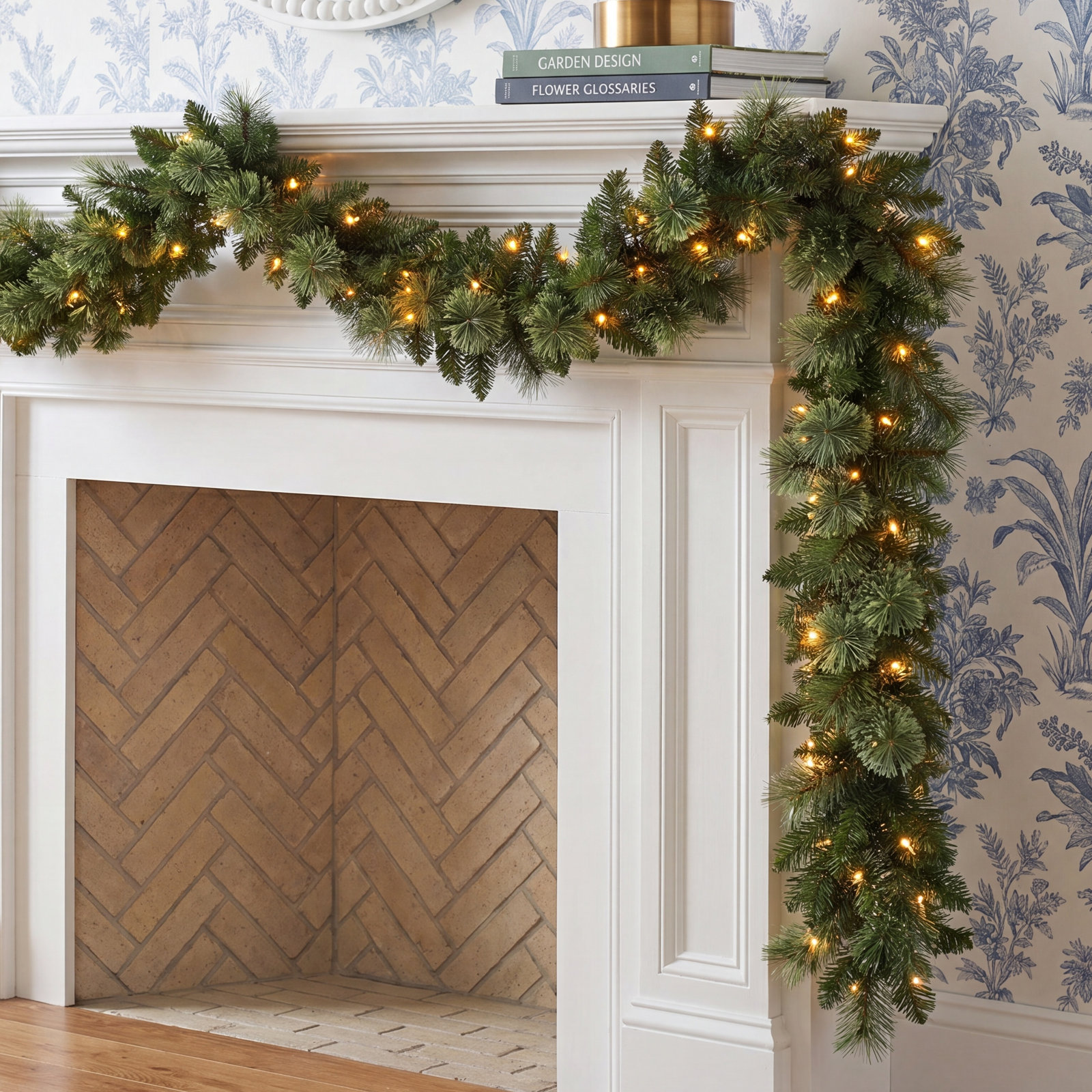 118'' in. Lighted Faux Pine Garland
