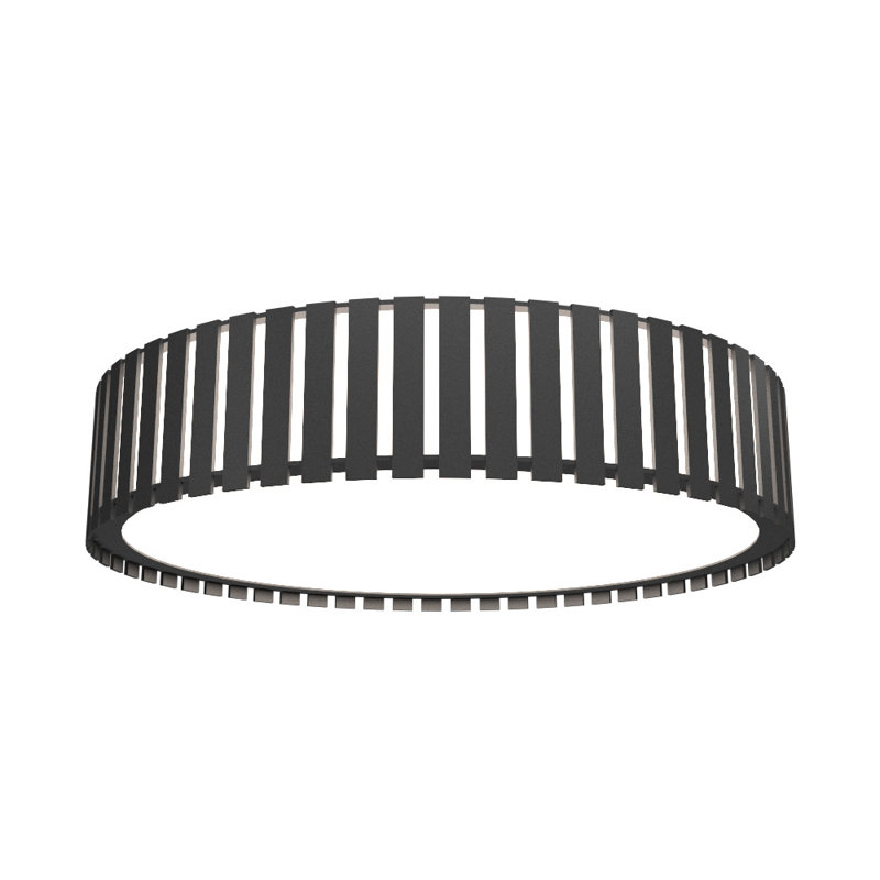 Ripado 1 - Light LED Flush Mount, Imbuia, 5.85" H x 35.1" W x 35.1" D