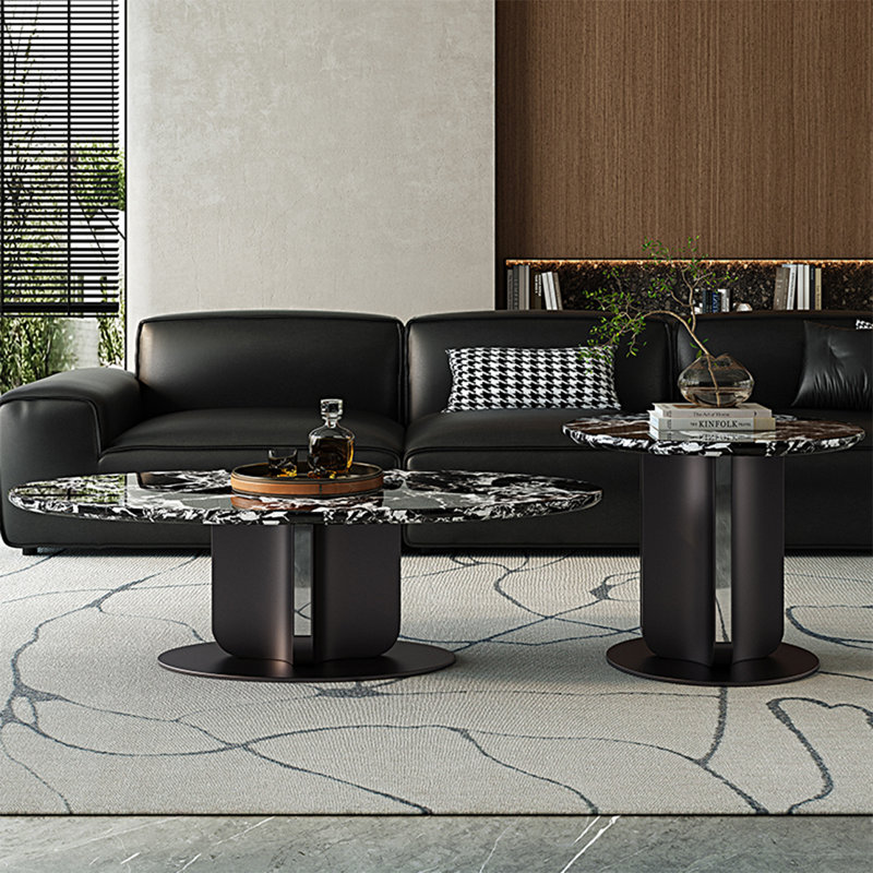 Table basse italienne en marbre ovale