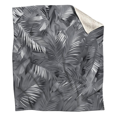 Silver Palm Leaves Blankets