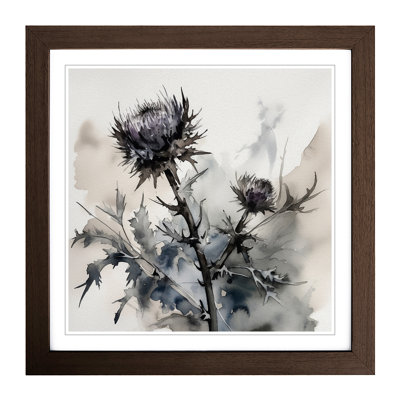 Thistle Ink Wash No.1 - Framed Print