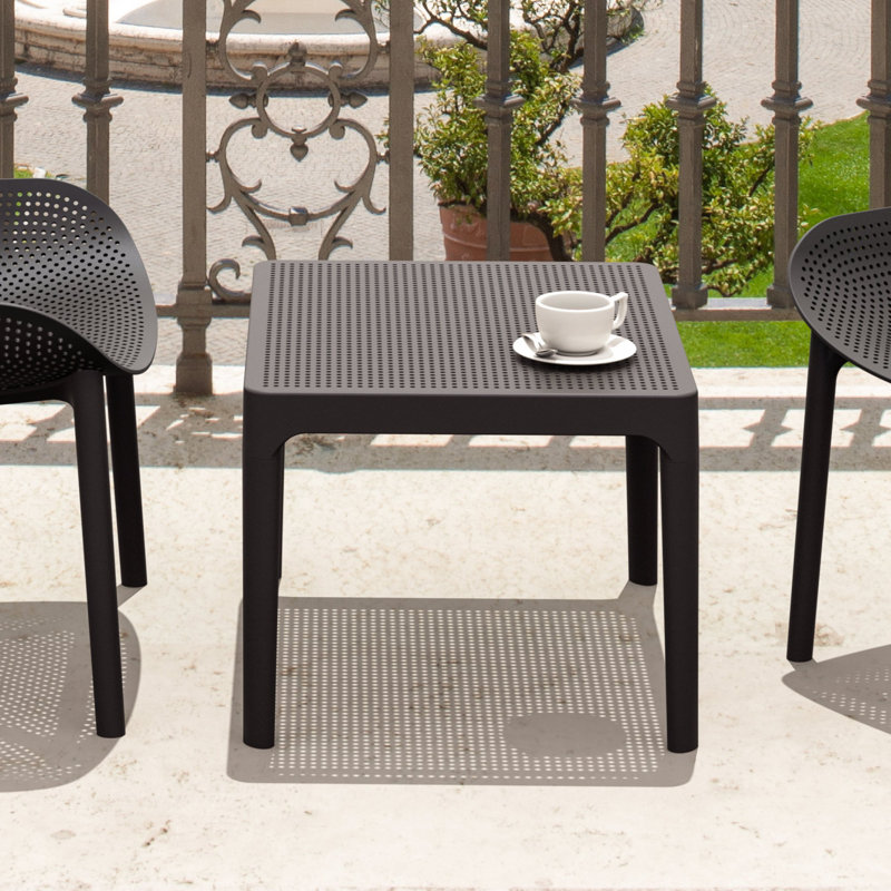 Farrah Rectangular Outdoor Coffee Table , 23.6'' in. W 19.6'' in. D, Black, 23.6"W x 15.7"H x 19.6"L