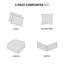 Édredon blanc en microfibre - avec et à volants, rembourrage, 5 comprend 2 taies décoratives, coussin décoratif, jupe de lit, volants 5 pièces lavables, courtepointe, facile à nettoyer-121232077