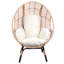 Fauteuil de patio en osier tissé PE avec coussin en rotin de couleur naturelle beige