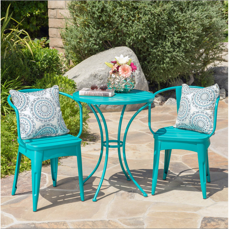 ENSEMBLE MÉTAL 3 PCS COLMAR, Sarcelle