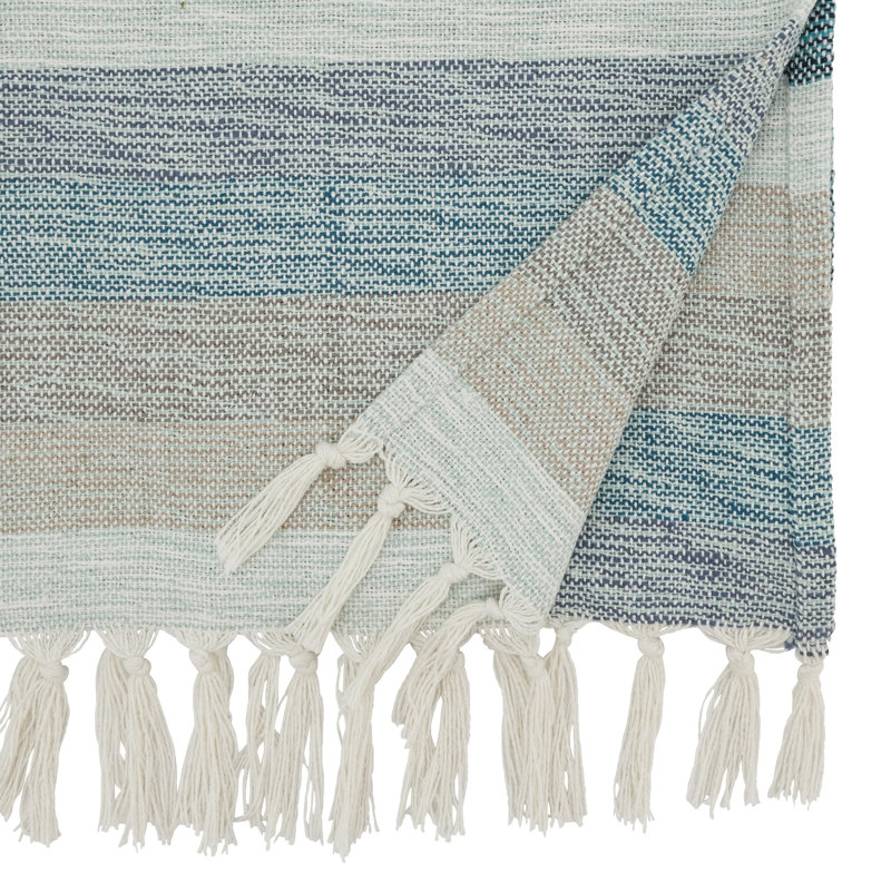 Fringed Stripe Table Runner, 54" L x 16" W