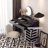 47.24"Black vanity with mirror and stool